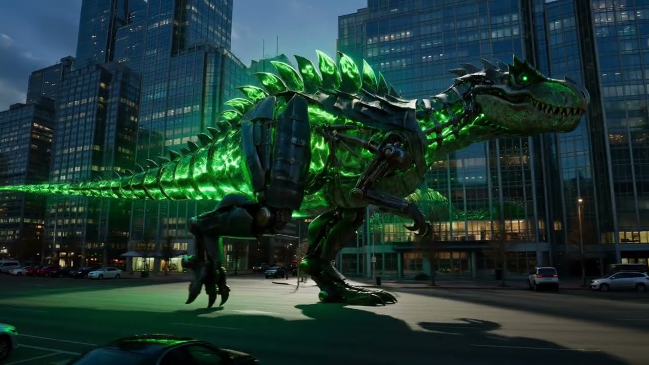 30 Giant Robot Dinosaurs Walking Through the City 🤖🦖 (Cinematic AI Film)