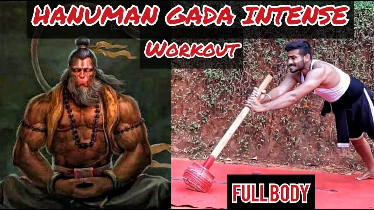 🔥HANUMAN GADA  FULL BODY INTENSE WORKOUT💥💪jai shree ram