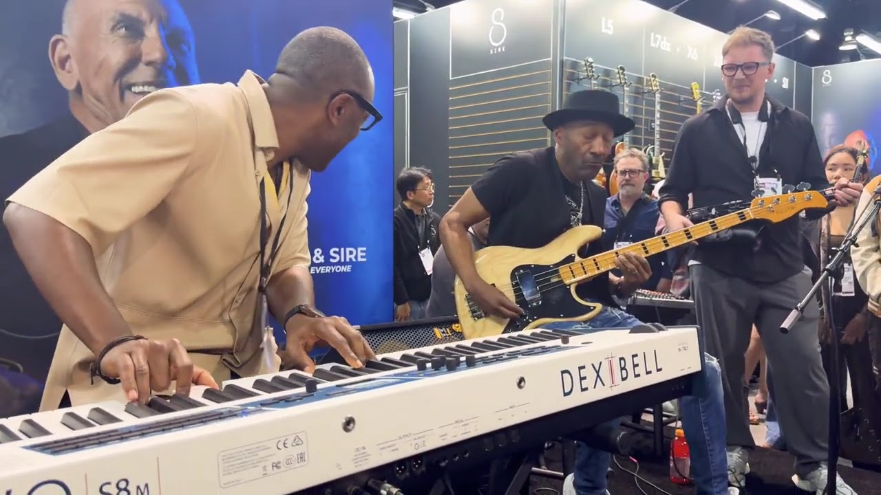 Marcus Miller (Bass) plays at NAMM 2026 with Xavier Gordon (keys)l Sire 