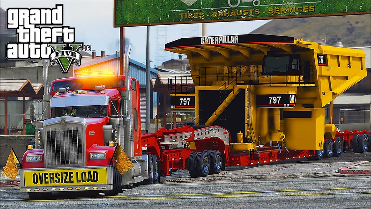 American Truck Simulator Heavy Haul Mod LSPDFR Escort in Grand Theft Auto V Online