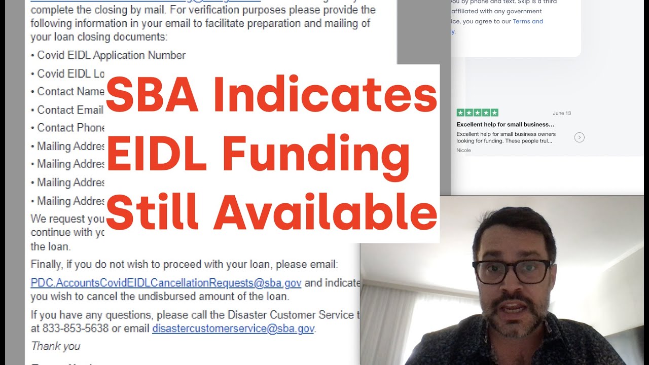 SBA Indicates EIDL Funding Still Available