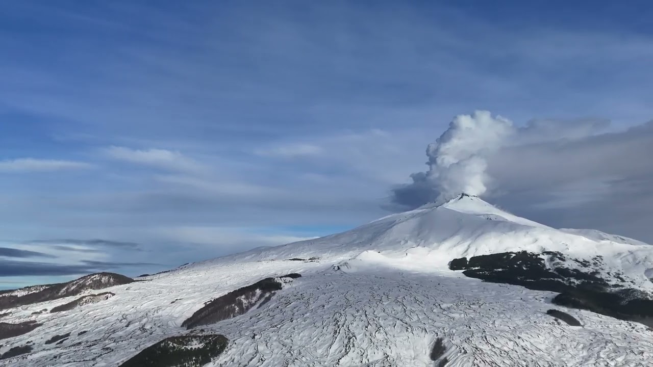 Mount Etna Covered in Snow by Cyclone Harry