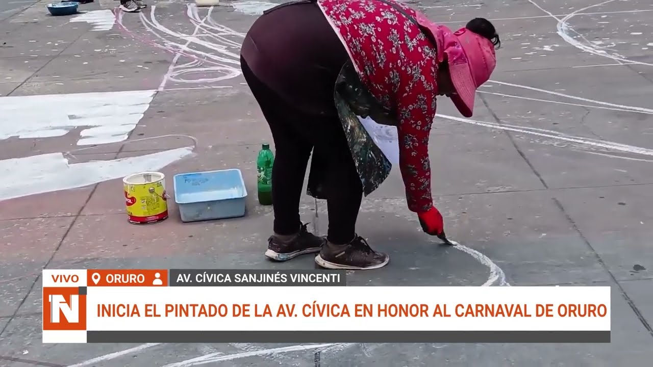 INICIA PINTADO DE LA AVENIDA CÍVICA EN HOMENAJE AL CARNAVAL DE ORURO 2026