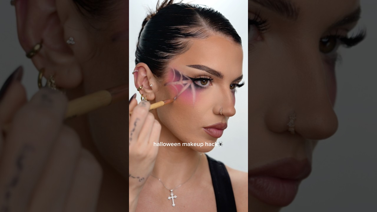 ad halloween makeup hack🕷️ using @garnieruki  micellar cleansing water🩷 ib: @ryleyisaacx