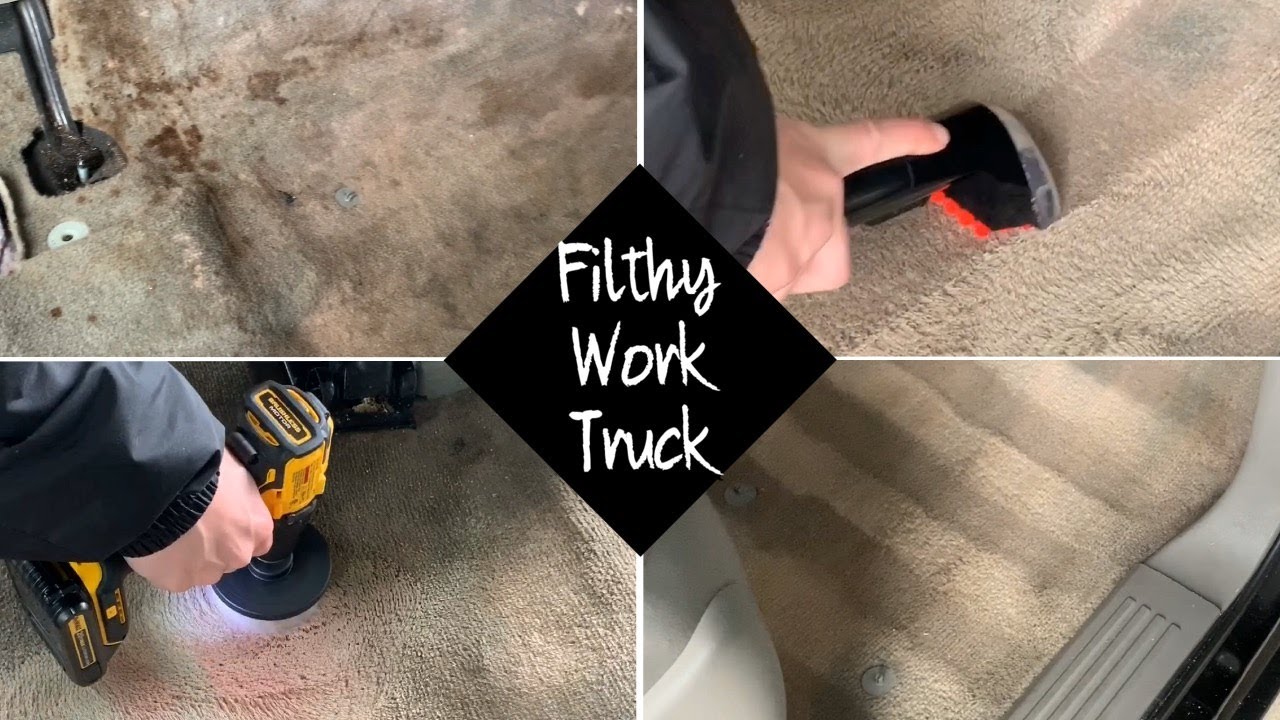 DEEP CLEANING A FILTHY WORK TRUCK | Complete Interior Disaster Detail and Cleaning Worst Carpet Ever