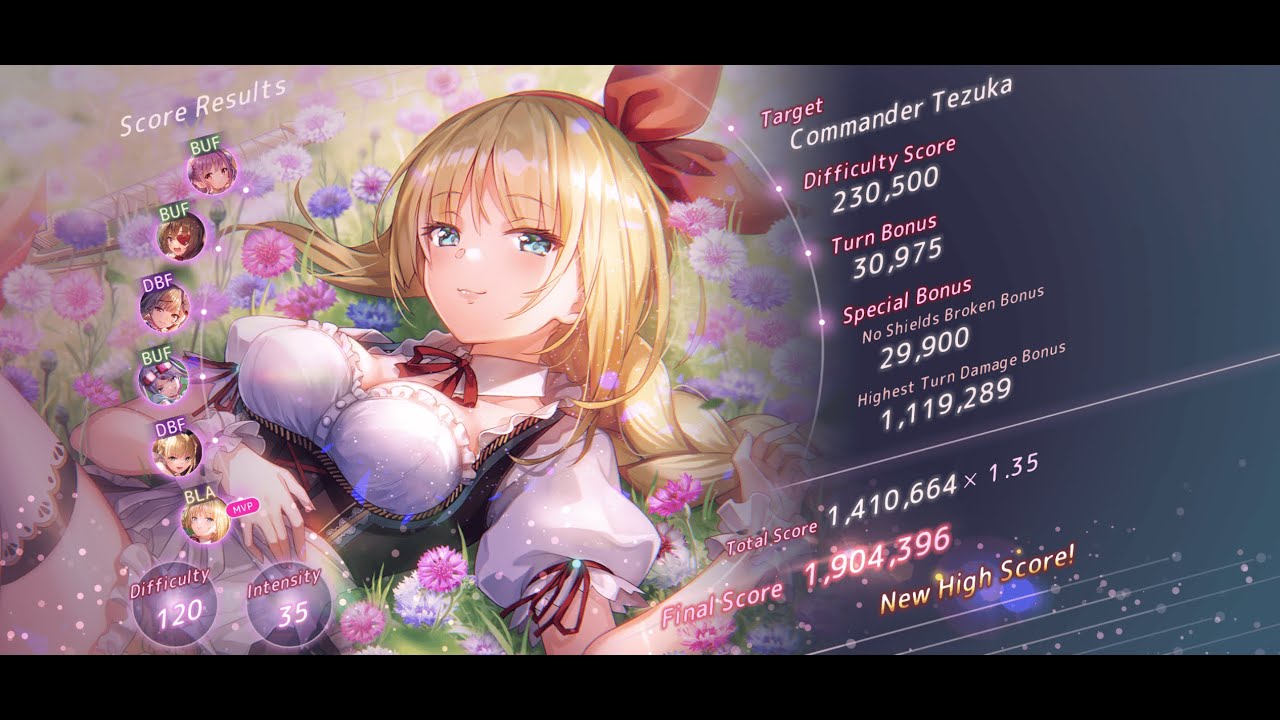 Heaven Burns Red(Global) Score Attack #29: 1.9million score (Week 2, 120/35)