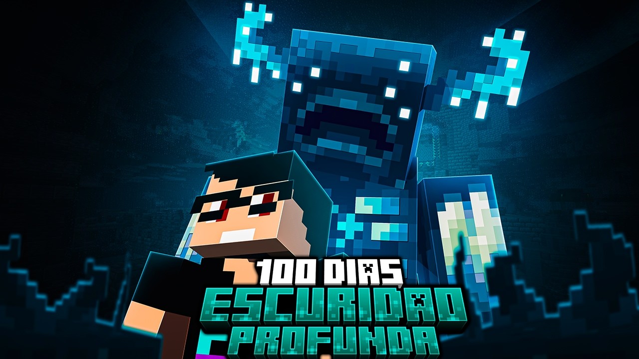 Sobrevivi 100 dias na ESCURIDÃO PROFUNDA do Minecraft - O FILME