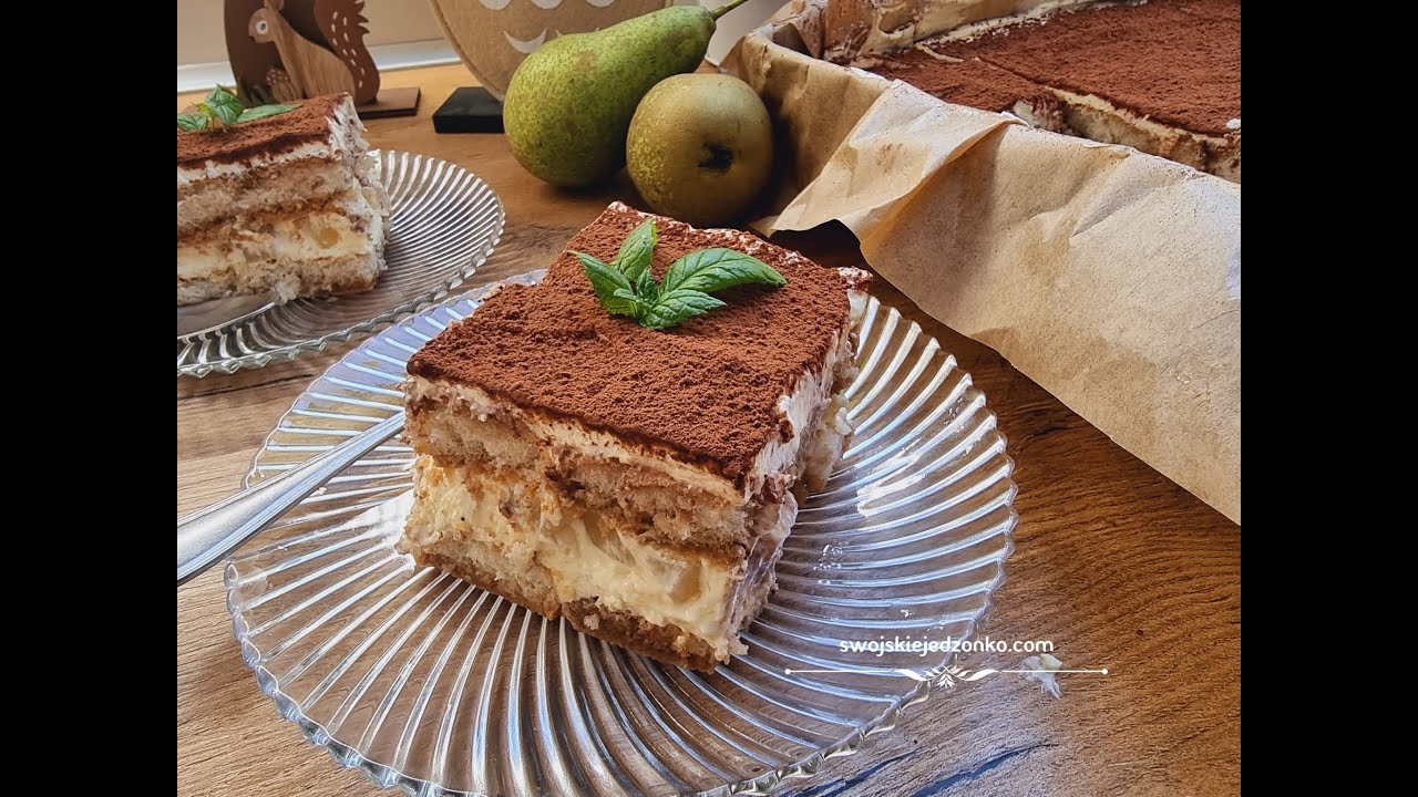 Tiramisu z gruszkami - prosty przepis na pyszny deser #tiramisu #deser #gruszki #dokawy