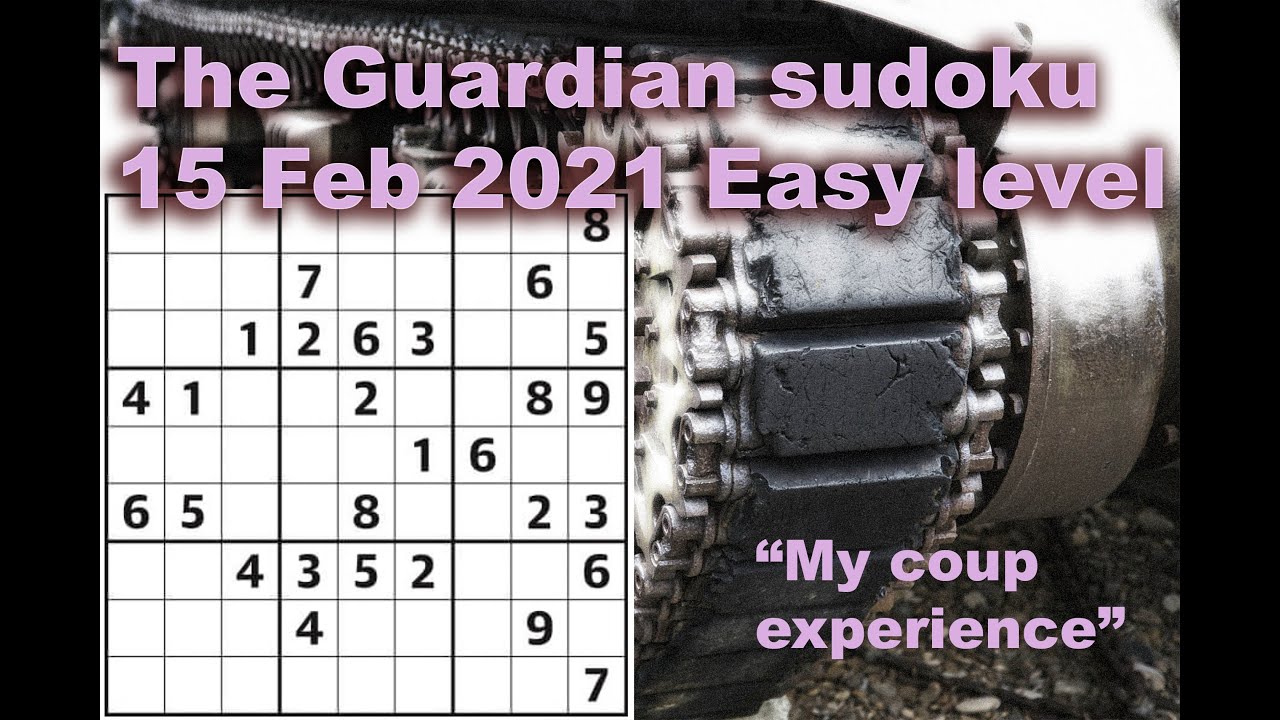 Sudoku – The Guardian 15 Feb 2021 Easy level