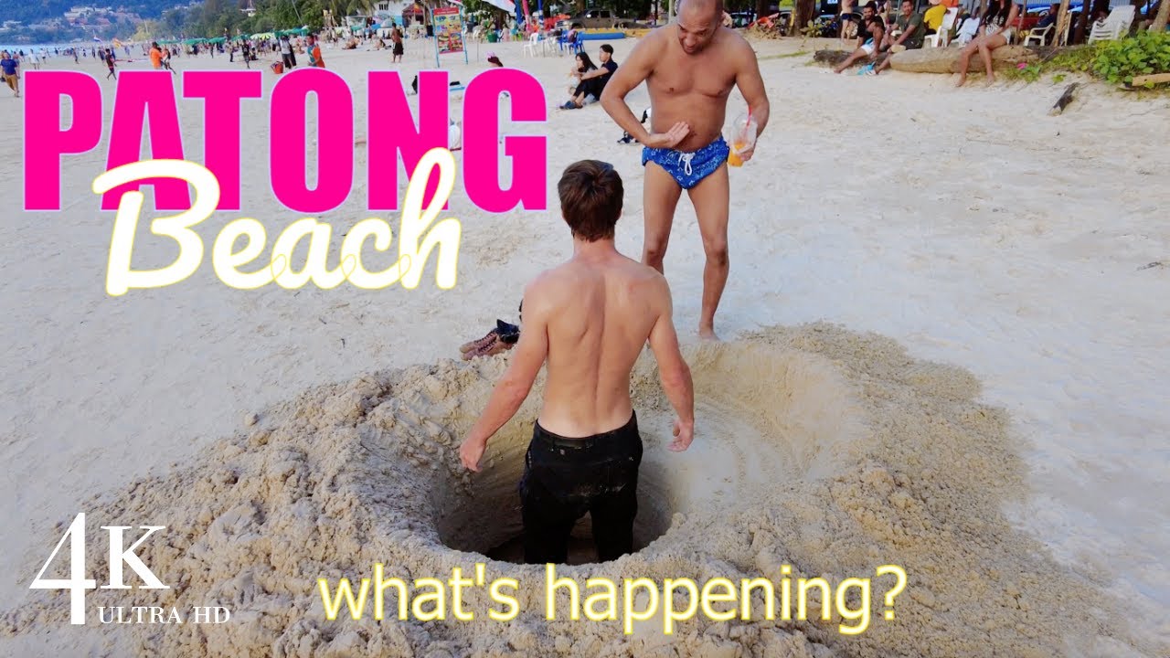 【4K】 Phuket 2022 Patong beach - oszałamiający zach&oacute;d słońca podczas odpływu