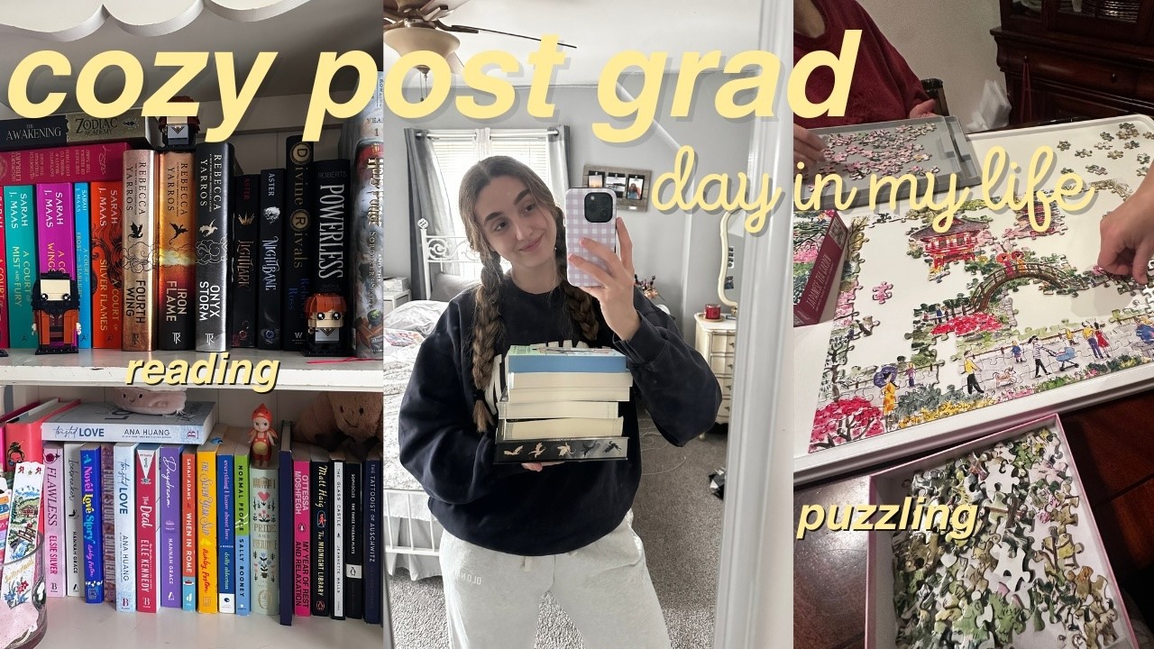 cozy postgrad day in my life 📚 reading, coffee, puzzling & pilates