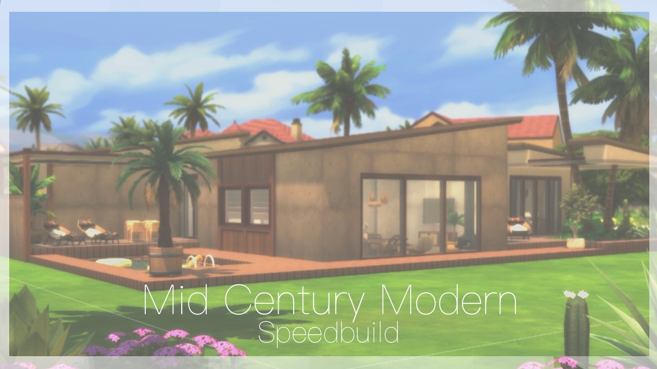 Mid Century Modern House - ASMR Sims 4 CC speedbuild