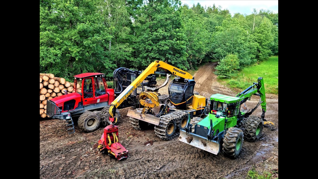 🌲 Komatsu 875 & Highlander HL20-1 & Equus 175 • *Three machines in action* • Lesneprace-Sro • Part1🌲