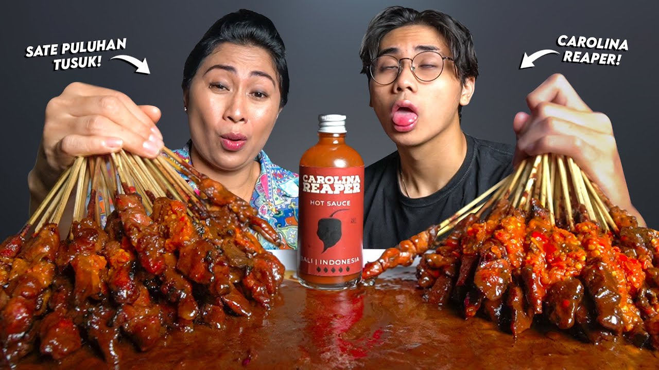 PEDES NERAKA!! MUKBANG SATE AYAM CAROLINA REAPER RATUSAN TUSUK?! PERUT SAMPE PANAS!!🥵