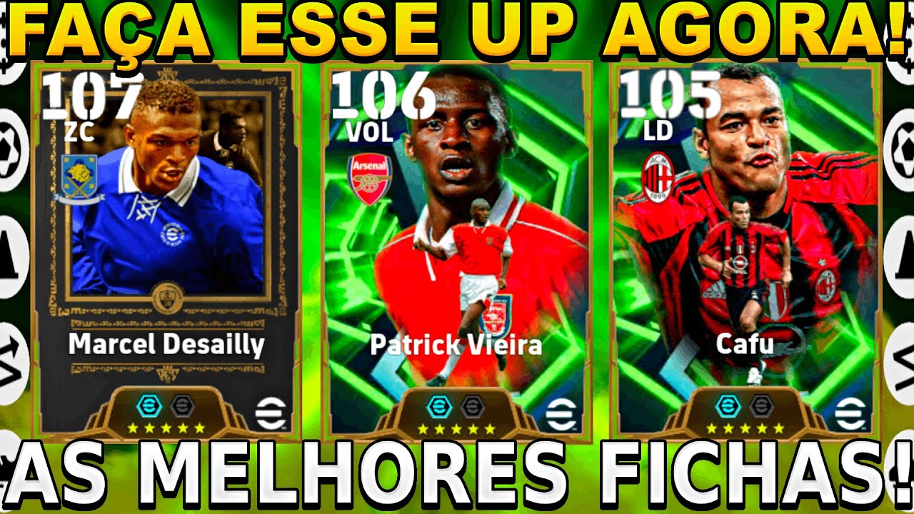 FICHAS PARA OS EPICOS Marcel Desailly, Patrick Vieira e Cafu - EFOOTBALL 2026