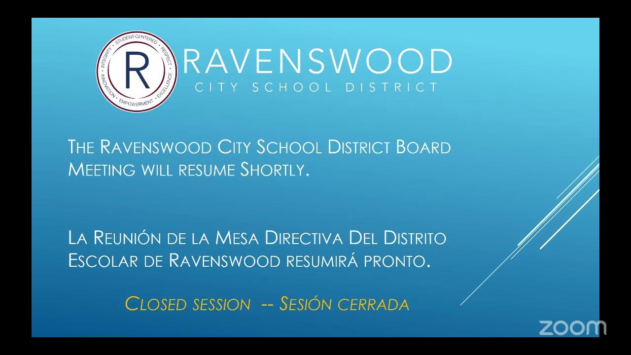 Ravenswood Regular Board Meeting - 1/15/26 - via Zoom Video