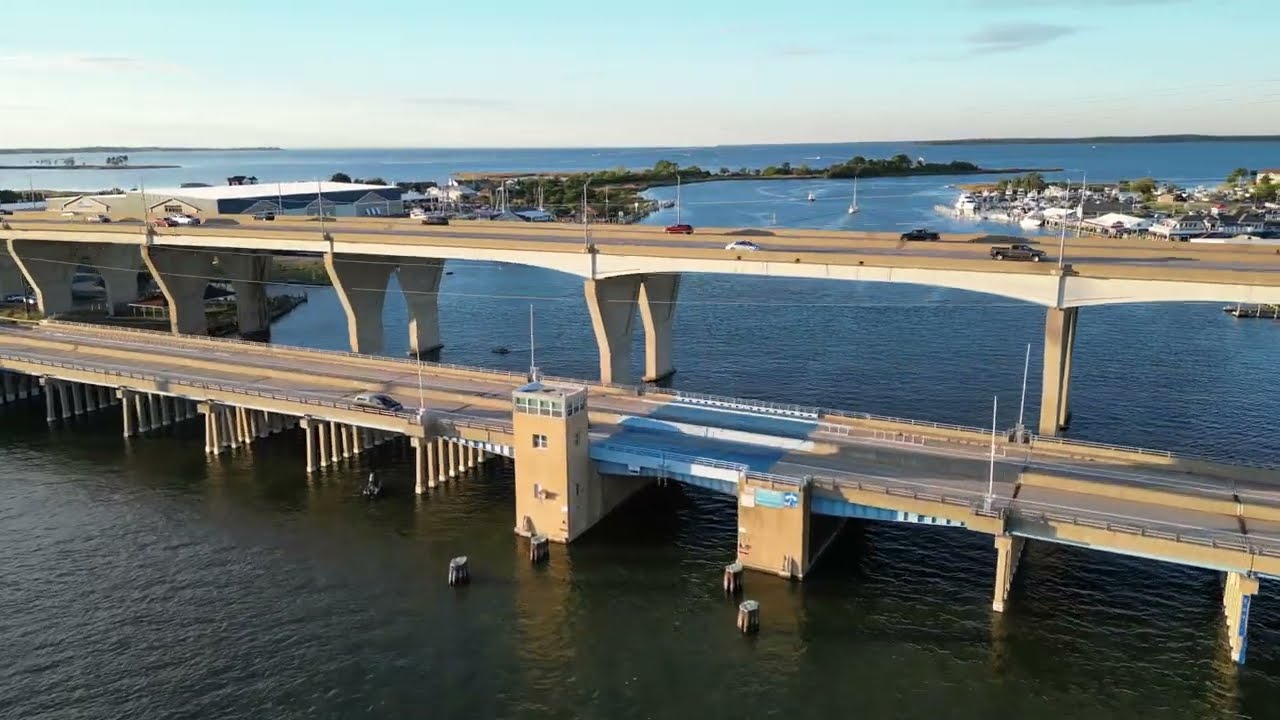 Cinematic View of Kent Narrows from Drone