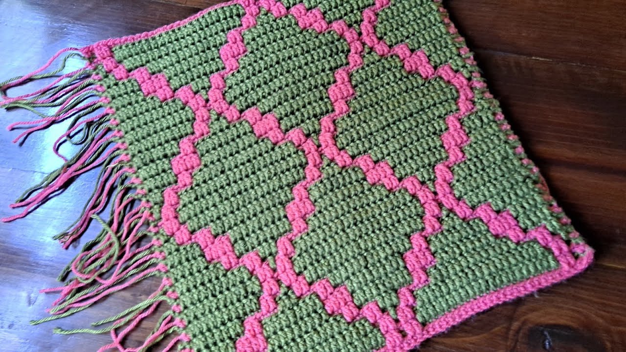Mosaic Crochet Pattern #47-Multiple of 26+4-Work FLAT or In The Round-left or right handed