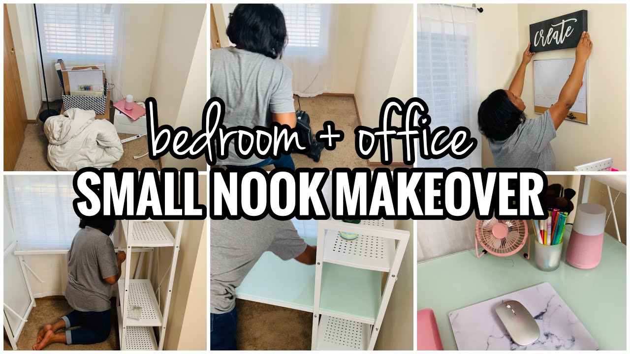 MY BEDROOM OFFICE COMBO SETUP // SMALL BEDROOM SPACE TRANSFORMATION // BEDROOM OFFICE NOOK