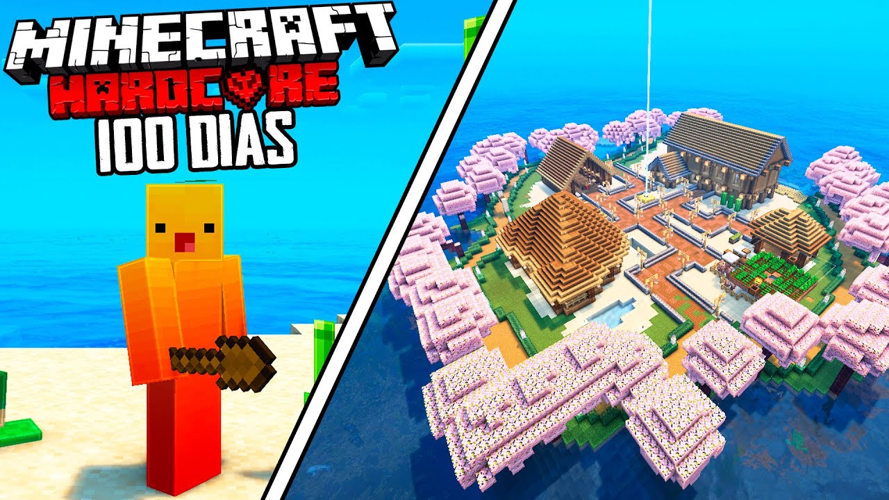 SOBREVIVÍ 100 Días en un ISLA DESIERTA en Minecraft HARDCORE...