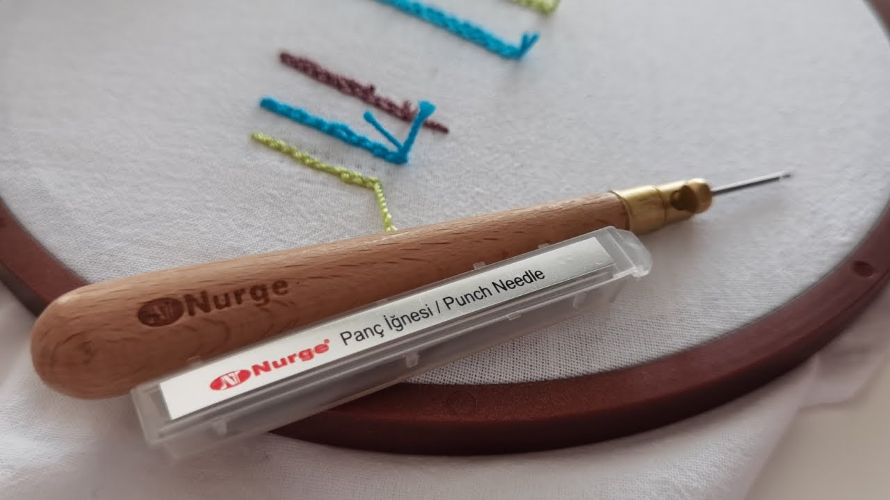 How to punch Needle with yarn/NURGE ADJUSTABLE PUNCH NEEDLE/NURGE PUNCH IGNESINİ İNCELEME
