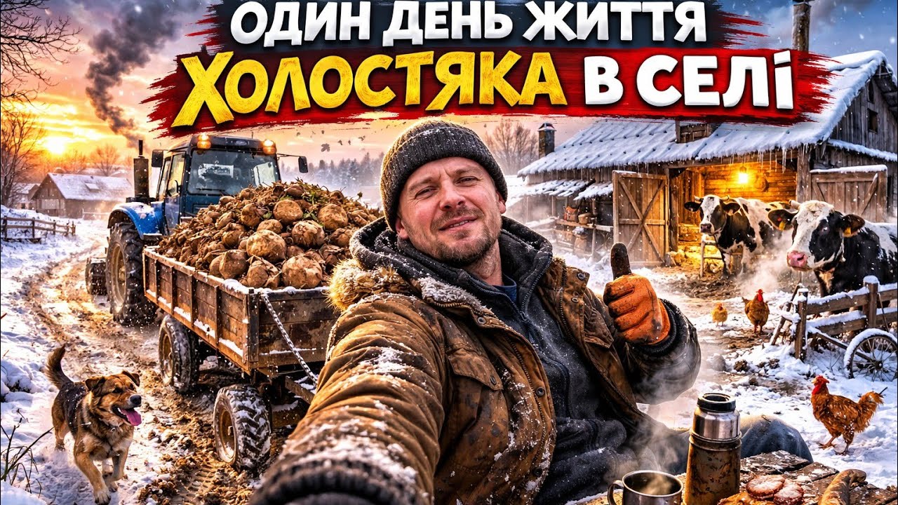 Один день холостяка в селі… ЗИМА, БУРЯКИ 😄Real Winter Farm Life ❄️ Single Man Living in a Village