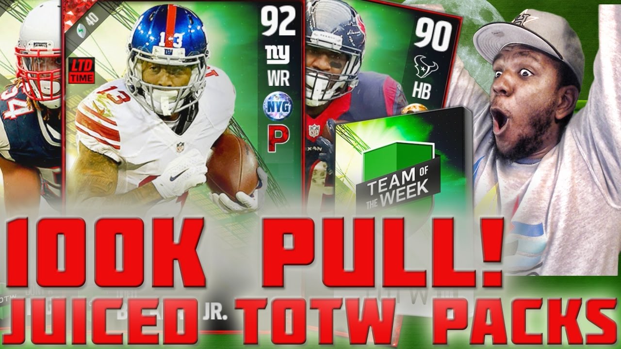 100K PULL!! JUICED TOTW PACKS!!!! MUT 17 PACK OPENING | Madden 17 Ultimate Team