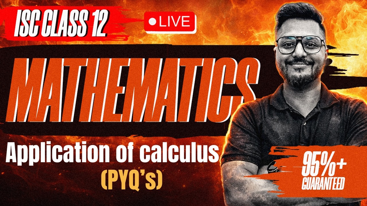 Application of Calculus PYQ's | ISC Board Class 12th | Application of Calculus for ISC Board