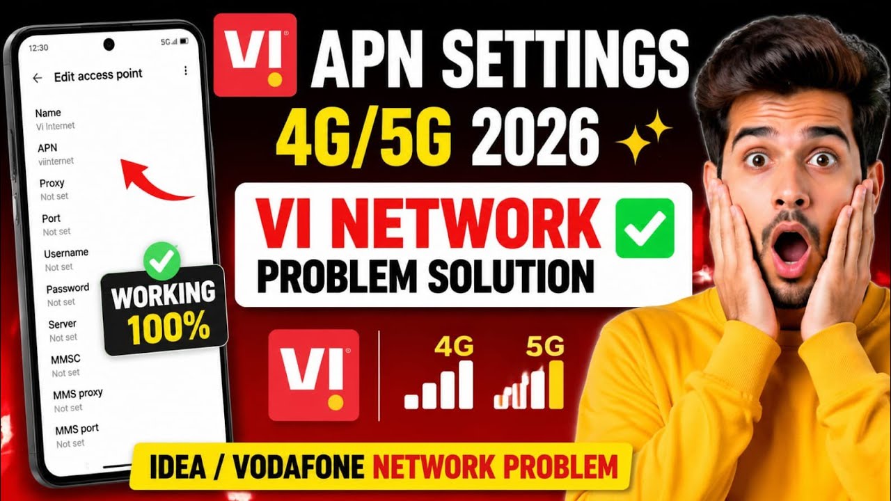 Vi APN Settings 4G/5G 2026 ✨ | Vi Network Problem Solution ✅ | Idea / Vodafone Network Problem | FIX