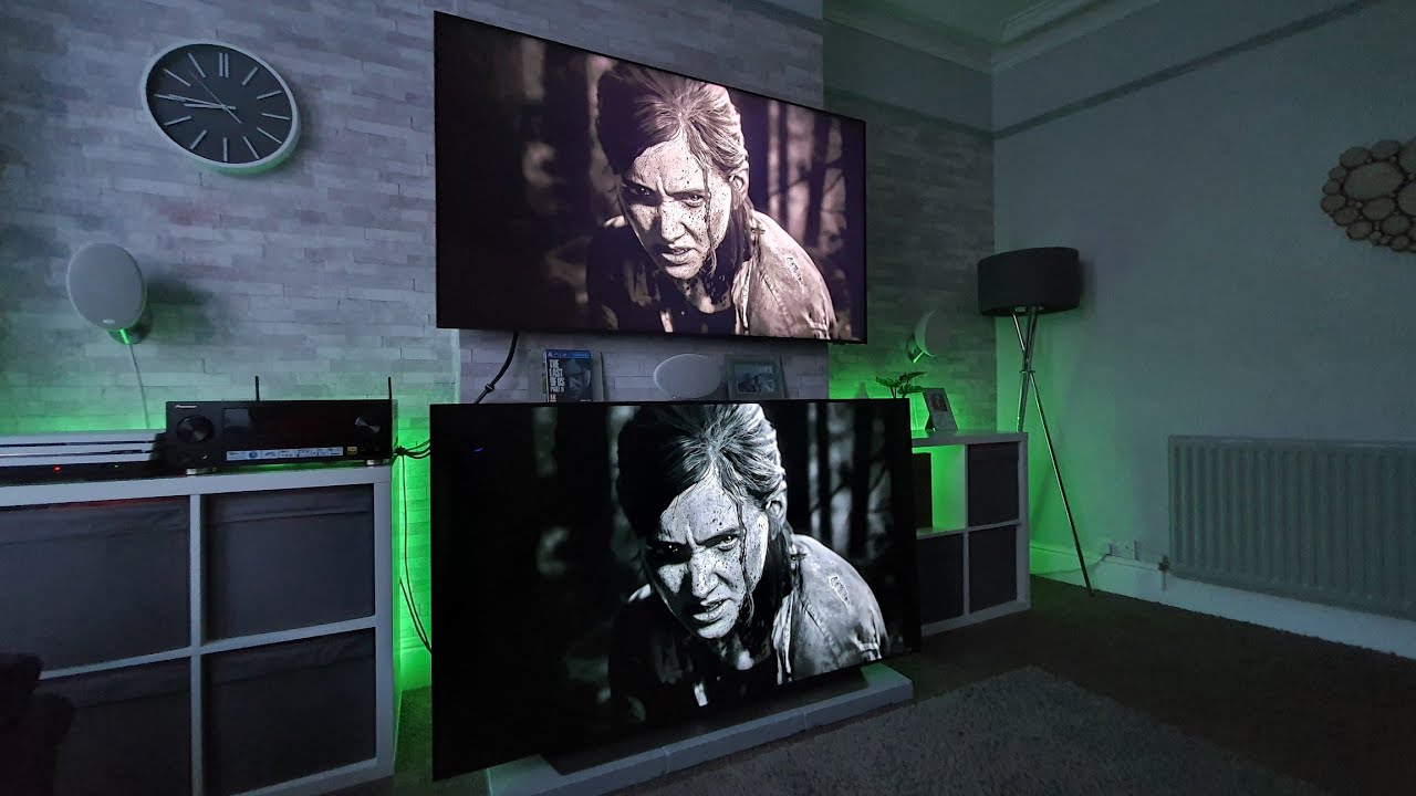 LG CX OLED vs 8K QLED, gaming test,The Last Of Us Part 2,PS4 Pro