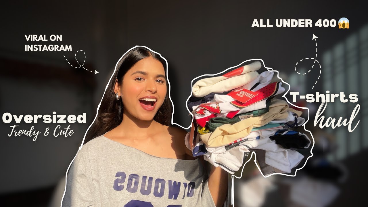 10 Oversized Jersey T-shirts Haul Under 500 😭🎀 | Summer outfits | Jersey Tshirts | College outfits 