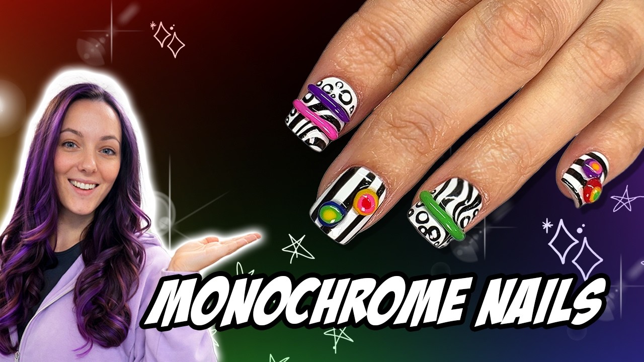 Let's do Monochrome Abstract Nails 🖤🤍
