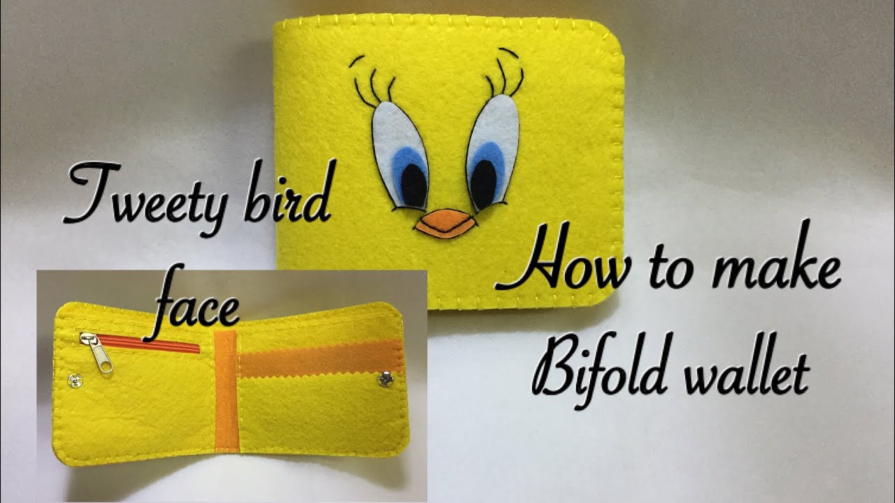 How to make bifold wallet | Boy Wallet | Tweety bird | DIY | felt cloth | felt craft | handmade