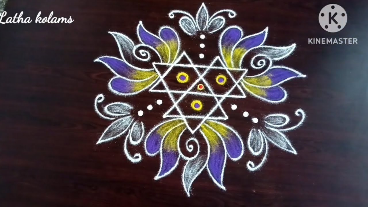 🌺3 Margazhi kolam🌺 Margazhi madham sangu kolam designs//Danurmasam muggulu //Latha kolam