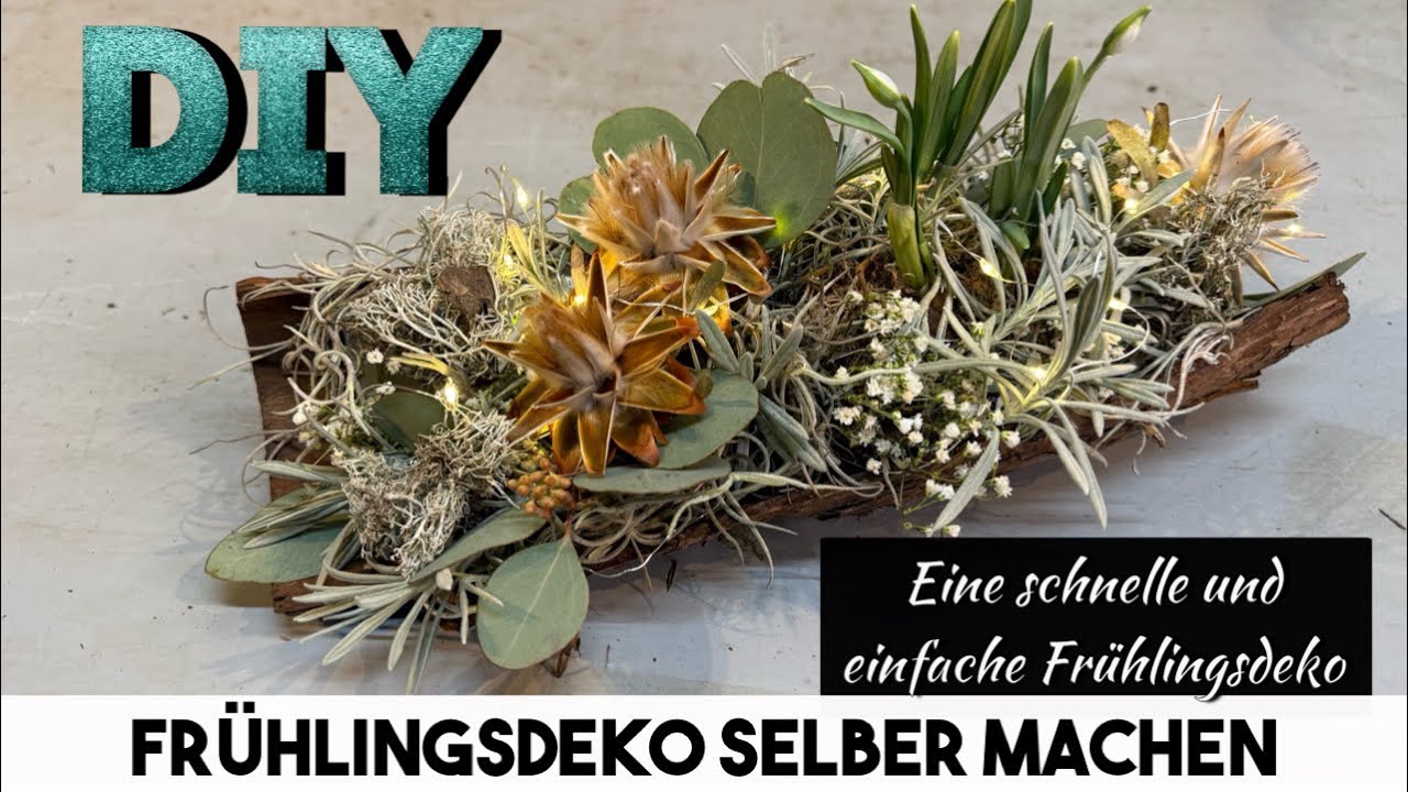 FRÜHLINGSDEKO selber machen - Baumrinde mit Schneeglöckchen 