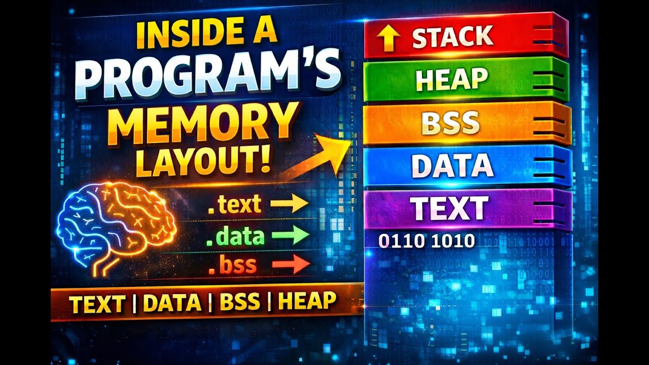 EPISODE 11: Inside a Program’s Memory Layout | Text • Data • BSS • Heap • Stack