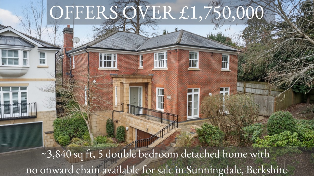 A substantial family home in Sunningdale with 3840 sq ft of accommodation & generous reception space