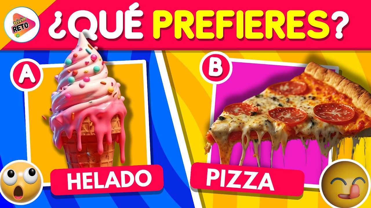 ¿Qué PREFIERES? Dulce VS Salado🍩🍕| Test de comida | Trivia-Reto✅