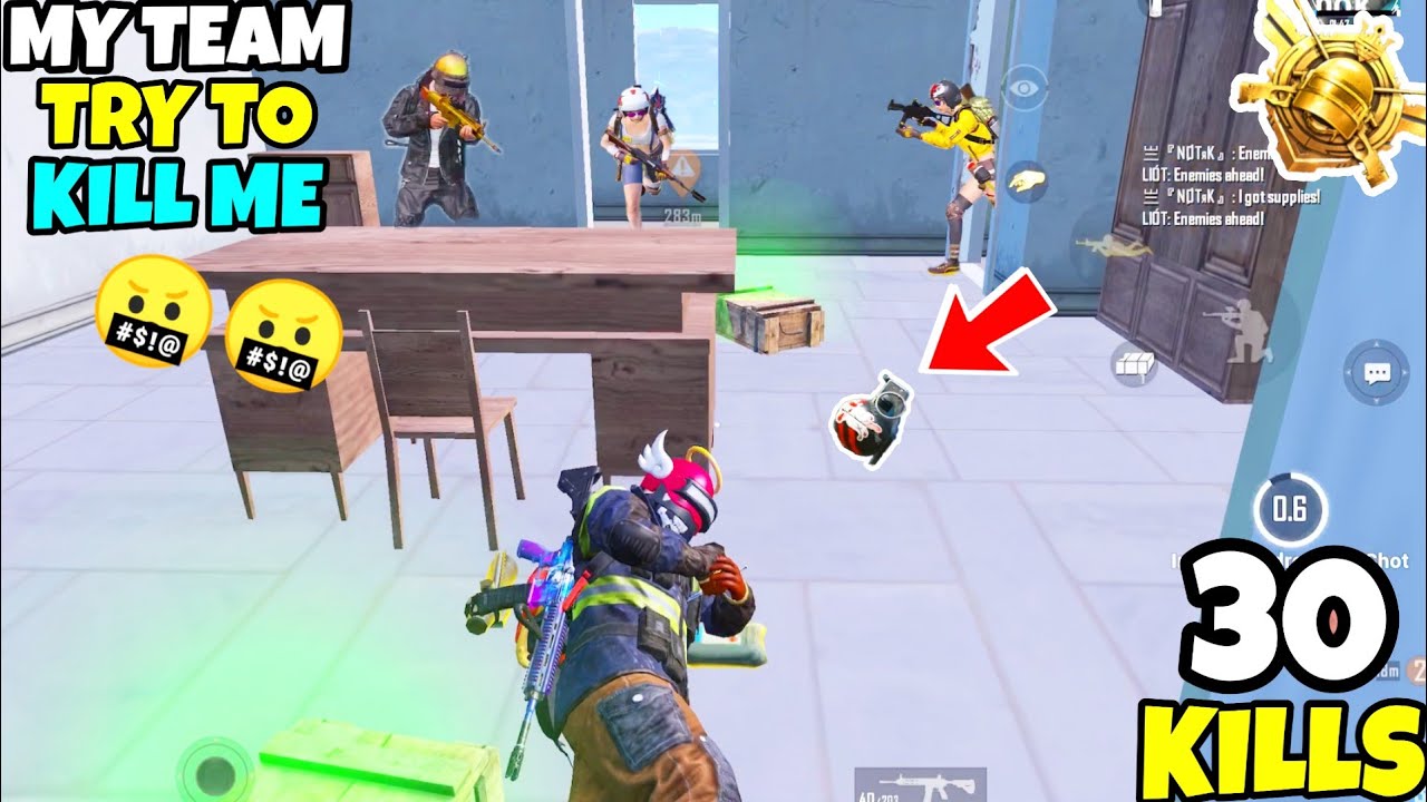 😖My Own Teammates Try To Kill Me So i Don't Get 30 KILLS in PUBG Mobile • (30 KILLS) • PUBGM (HINDI)