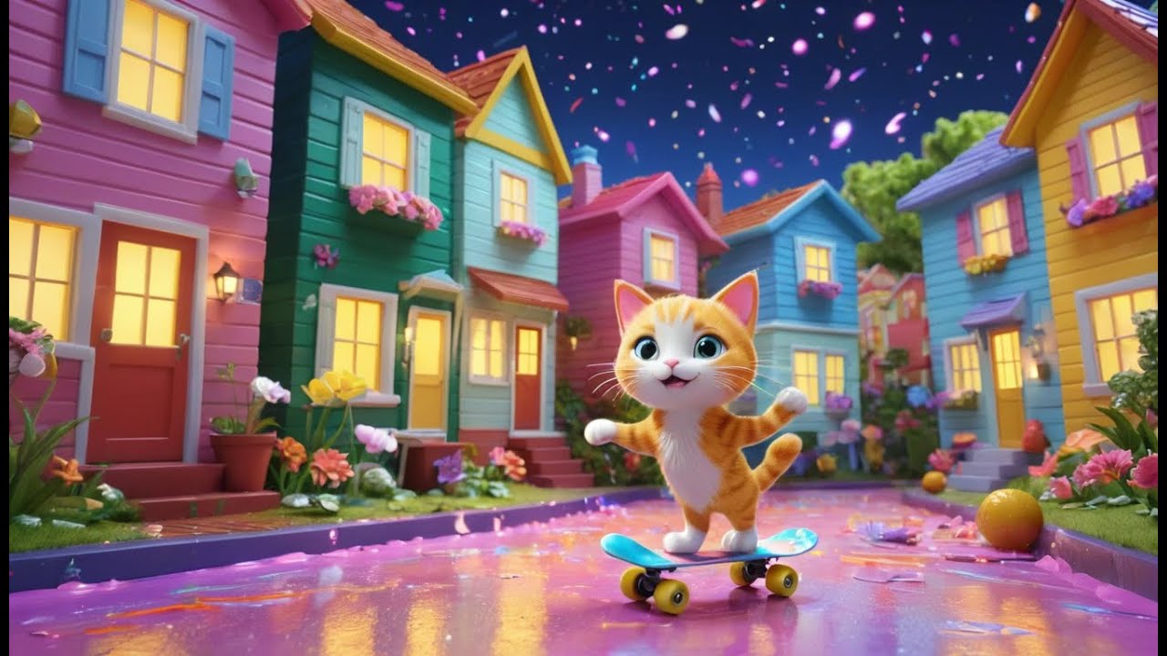 O Mini Gato do Subway Surfers Andou de Skate | Rimas e Canções Infantis