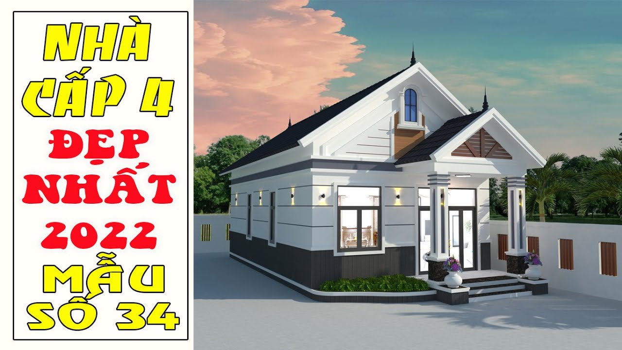 Nhà cấp 4 mái thái đẹp nhất 2022 thiết kế 3 phòng ngủ 7mx13,5m có phòng thờ riêng