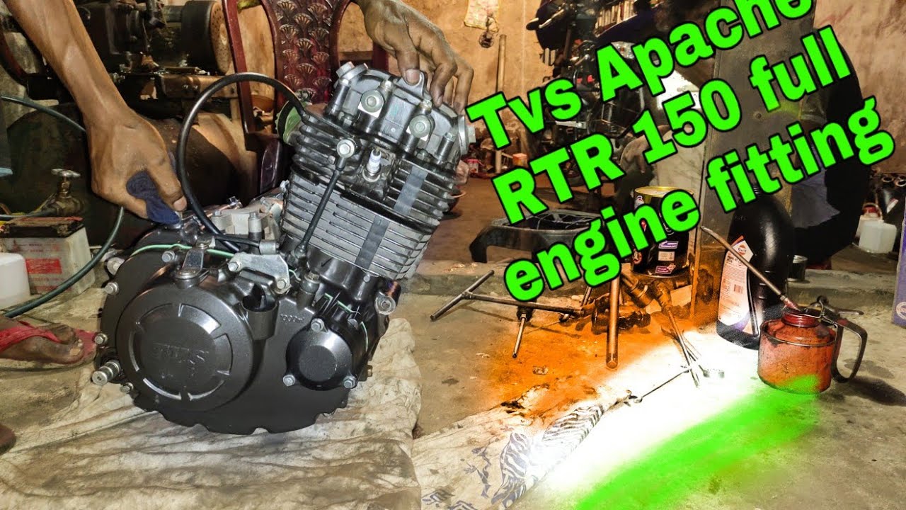 TVS Apache RTR 150 полная установка двигателя