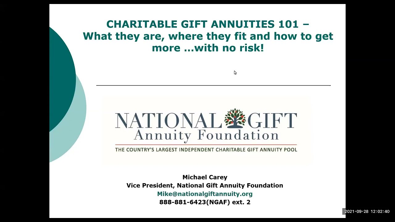 Charitable Gift Annuities 101