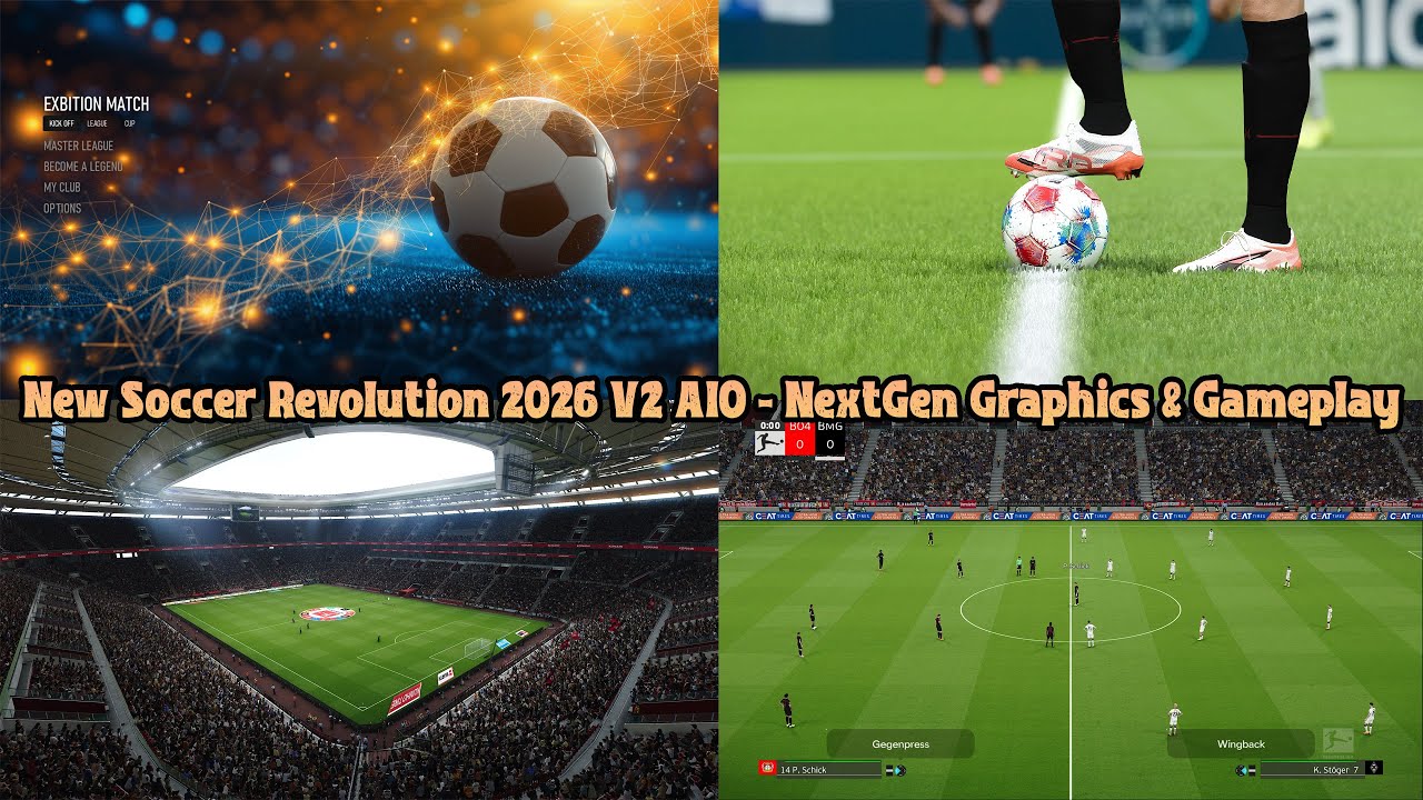 New Soccer Revolution 2026 V2 AIO &ndash; grafika i rozgrywka nowej generacji + instalacja | PES 2021 i...