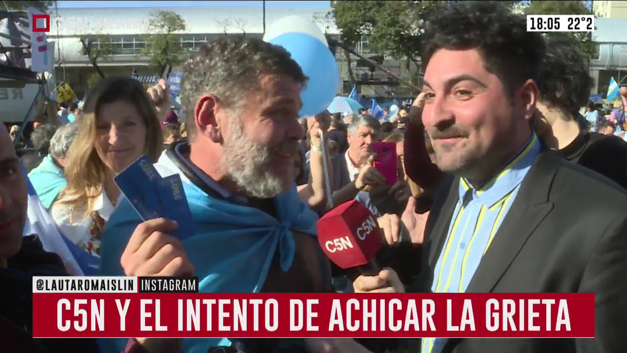Alfredo Casero habló con C5N en la marcha 