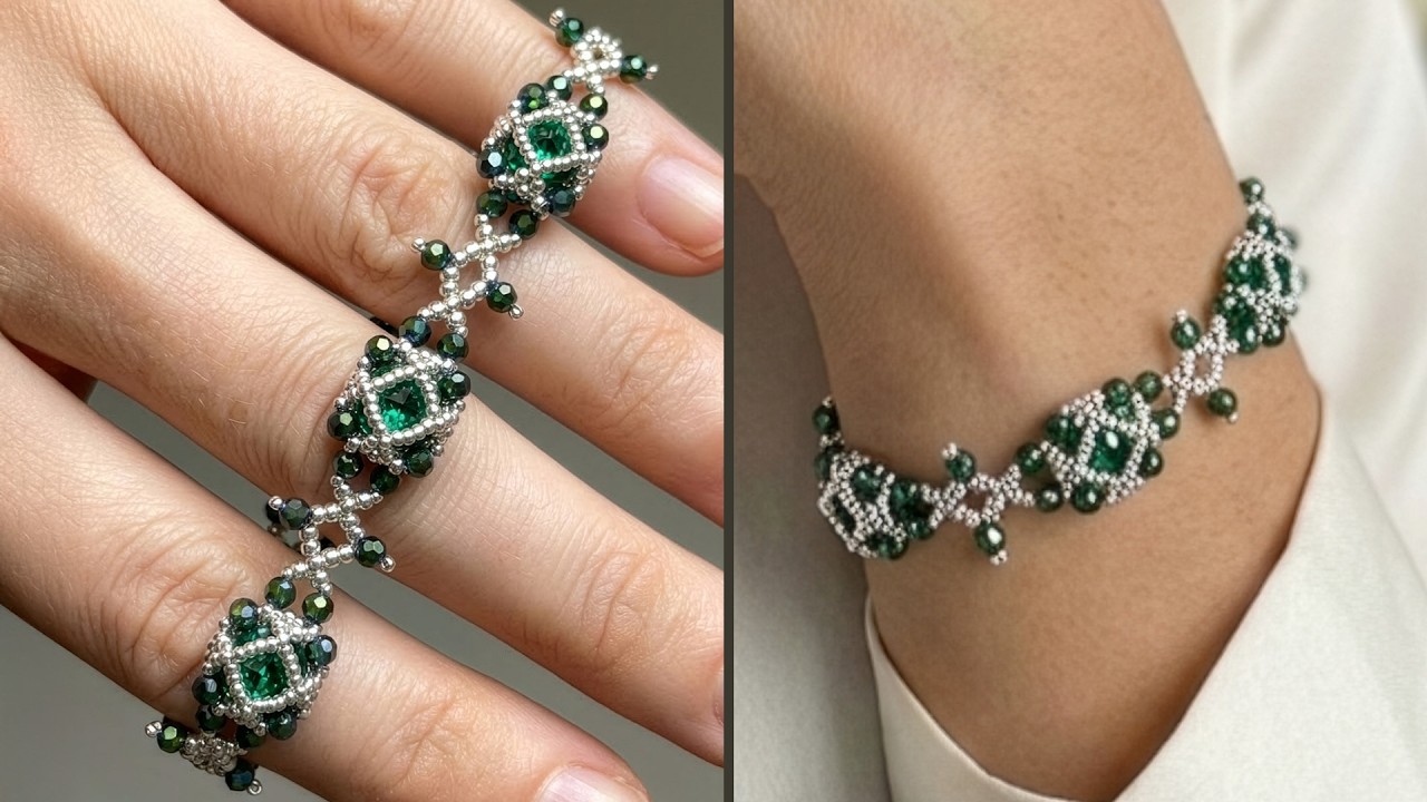 Bracelet made with crystals and seed beads: Beaded Jewelry Making #diy #beads #jewelrymaking