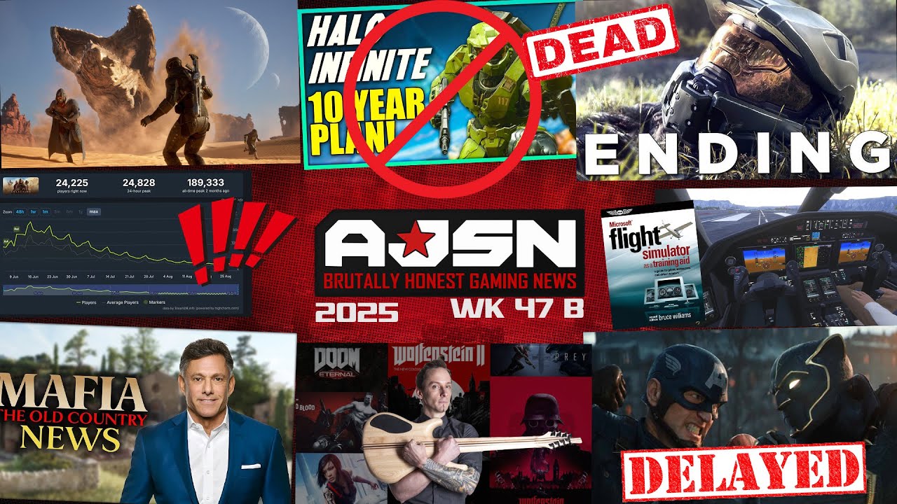 AJS News - Halo Infinite DEAD!, Dune Awakening Player Count Drops, Marvel 1943 DELAYED, Mafia SALES