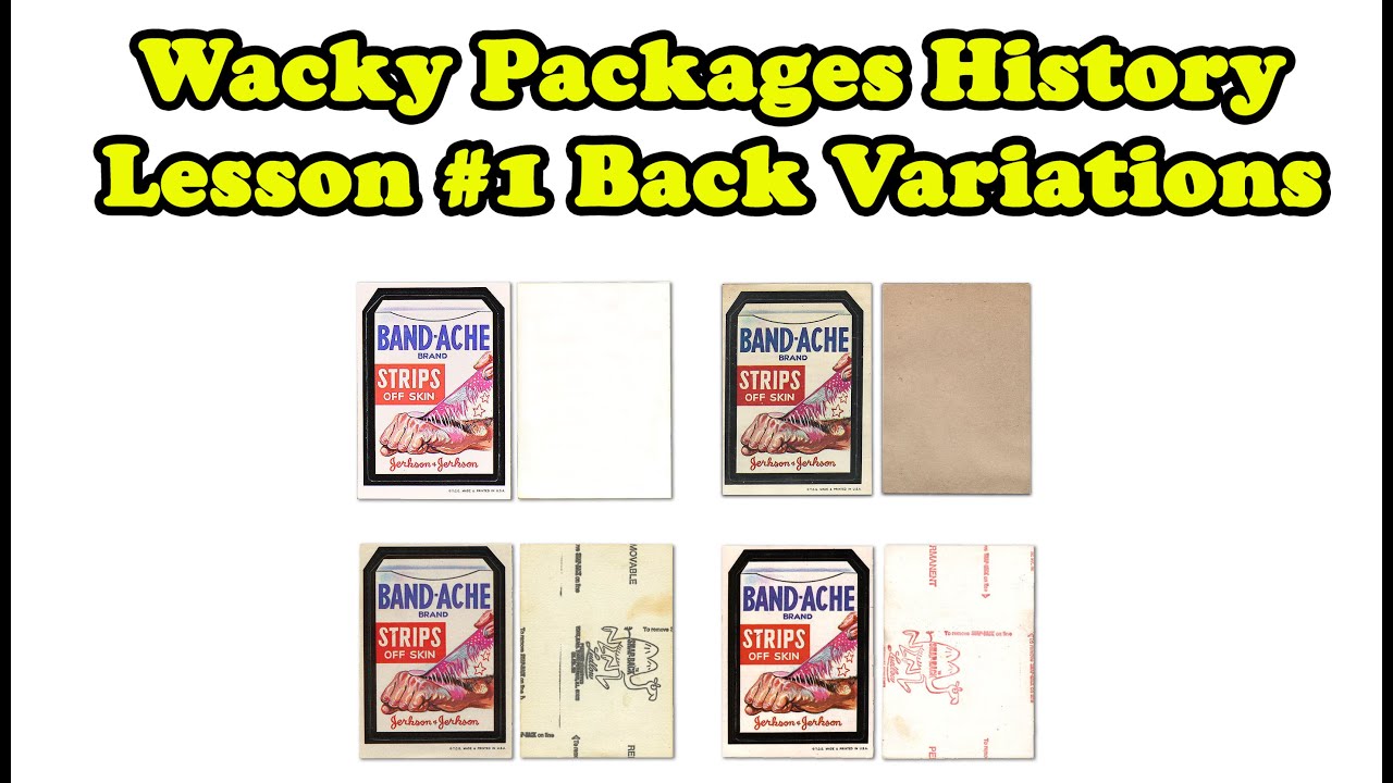 Wacky Packages (Trading Card) History Lesson #1 - Back Variations (Topps 1970's - Present)