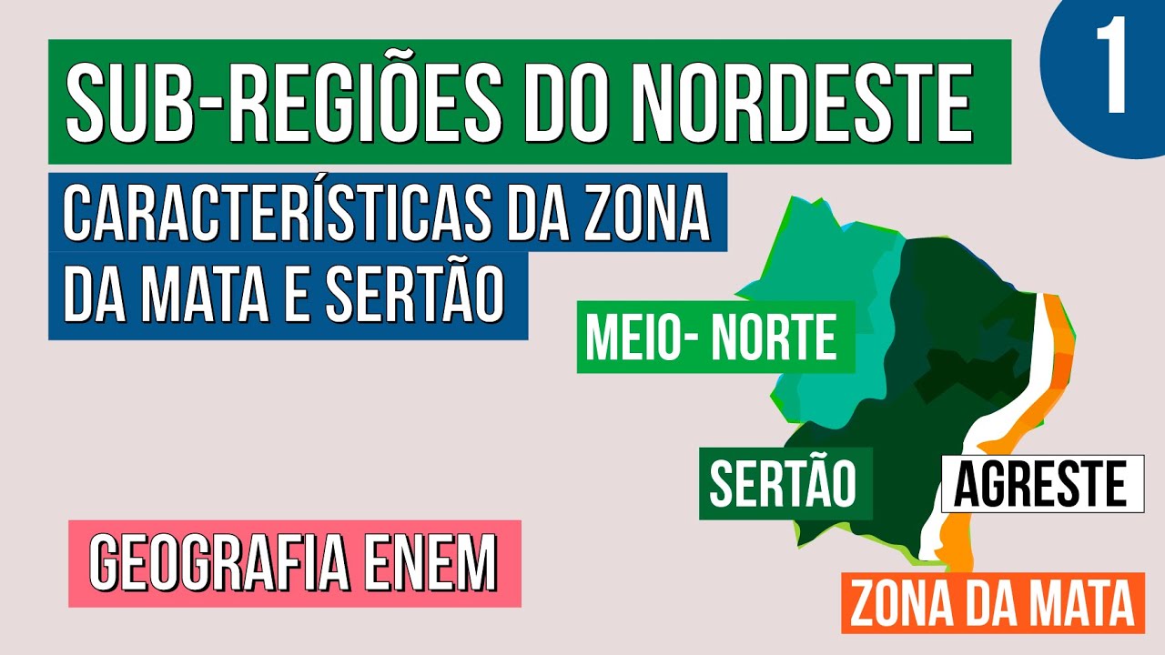 SUB-REGI&Otilde;ES DO NORDESTE: caracter&iacute;sticas da zona da mata e sert&atilde;o | Geografia para o Enem | Carrieri