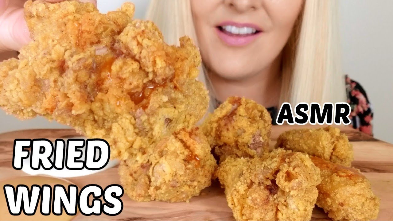 CRUNCHY FRIED CHICKEN WINGS ASMR Eating Sounds *No Talking